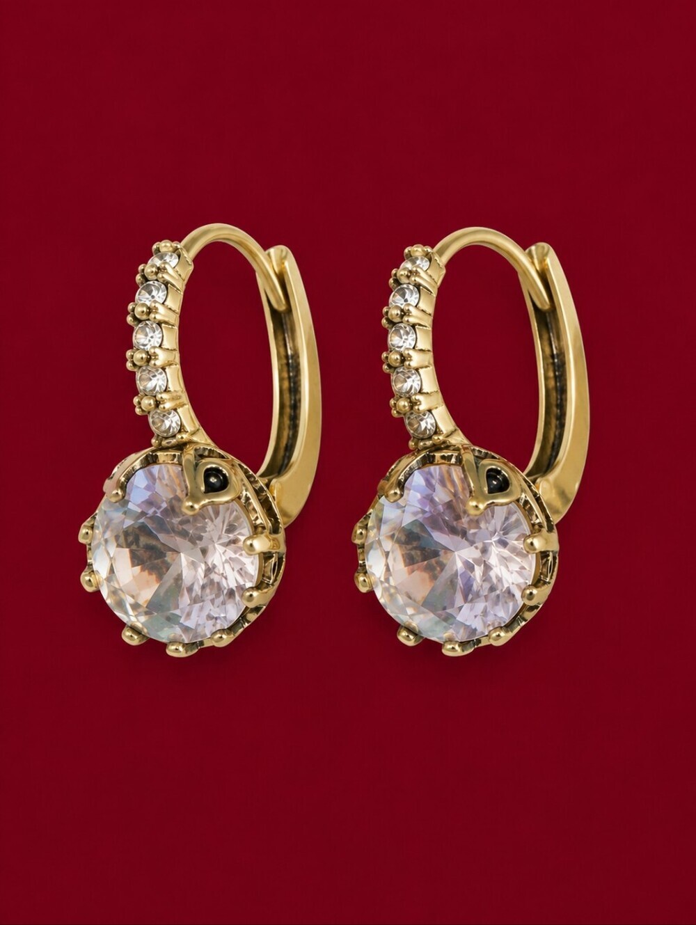 VTG Crystal Old Hollywood Leverback Earrings